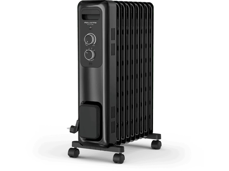 Radiador - Rowenta Intensium Ultra, de aceite, Calor potente y silencioso, 2000 W, Temperatura potencia ajustable, Negro
