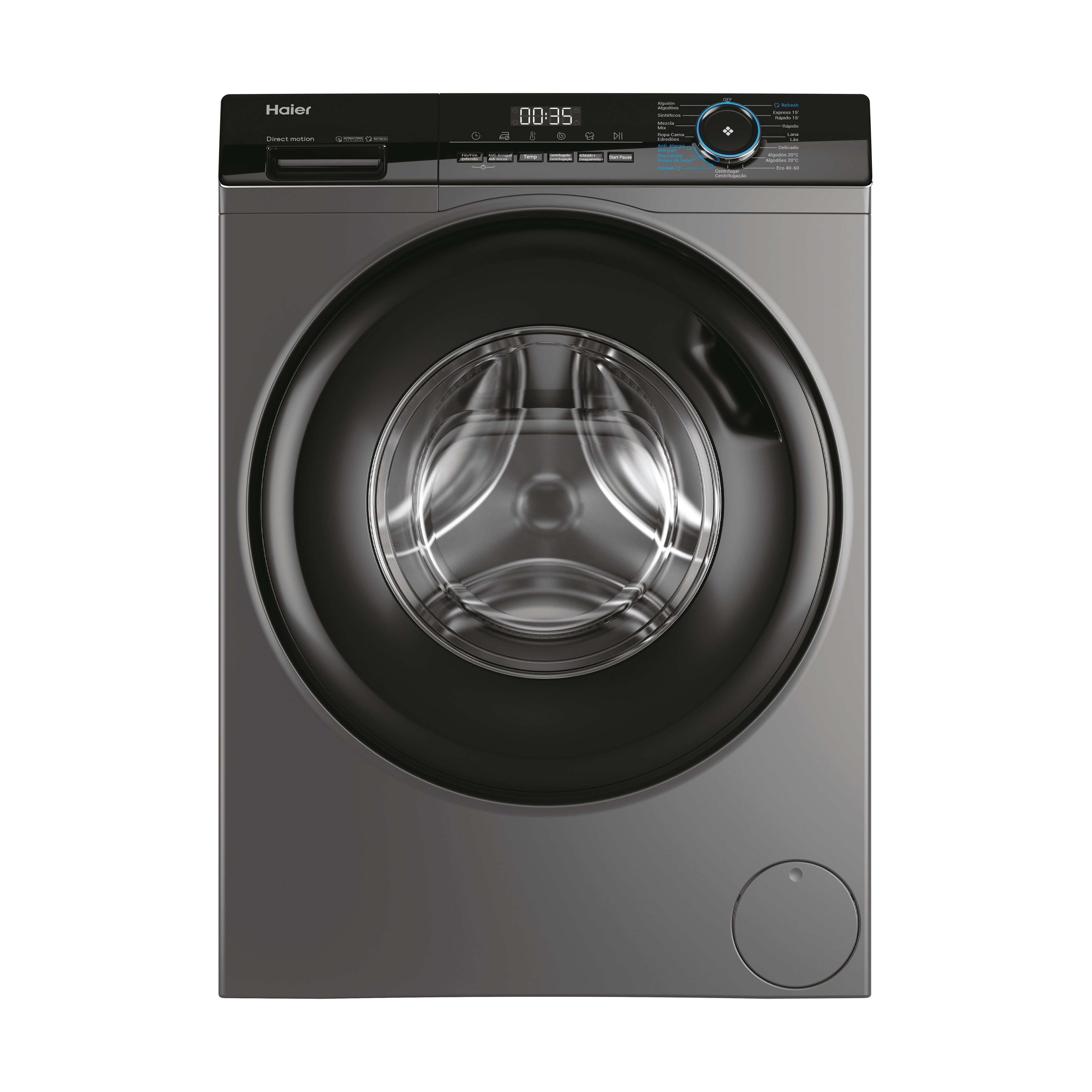 Lavadora carga frontal - Haier I-Pro Series 3 HW90-B14939S8-IB, 9kg, 1400rpm, Direct Motion, Vapor, Antibacterias, Antracita