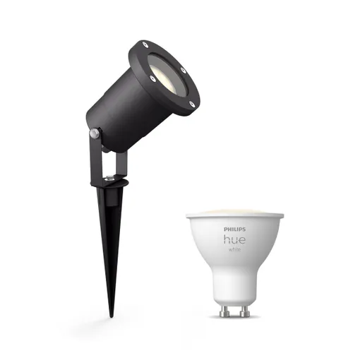 Philips Hue Pack: Foco Philips Puled (negro) + Bombilla Gu10 Luz Blanca Cálida