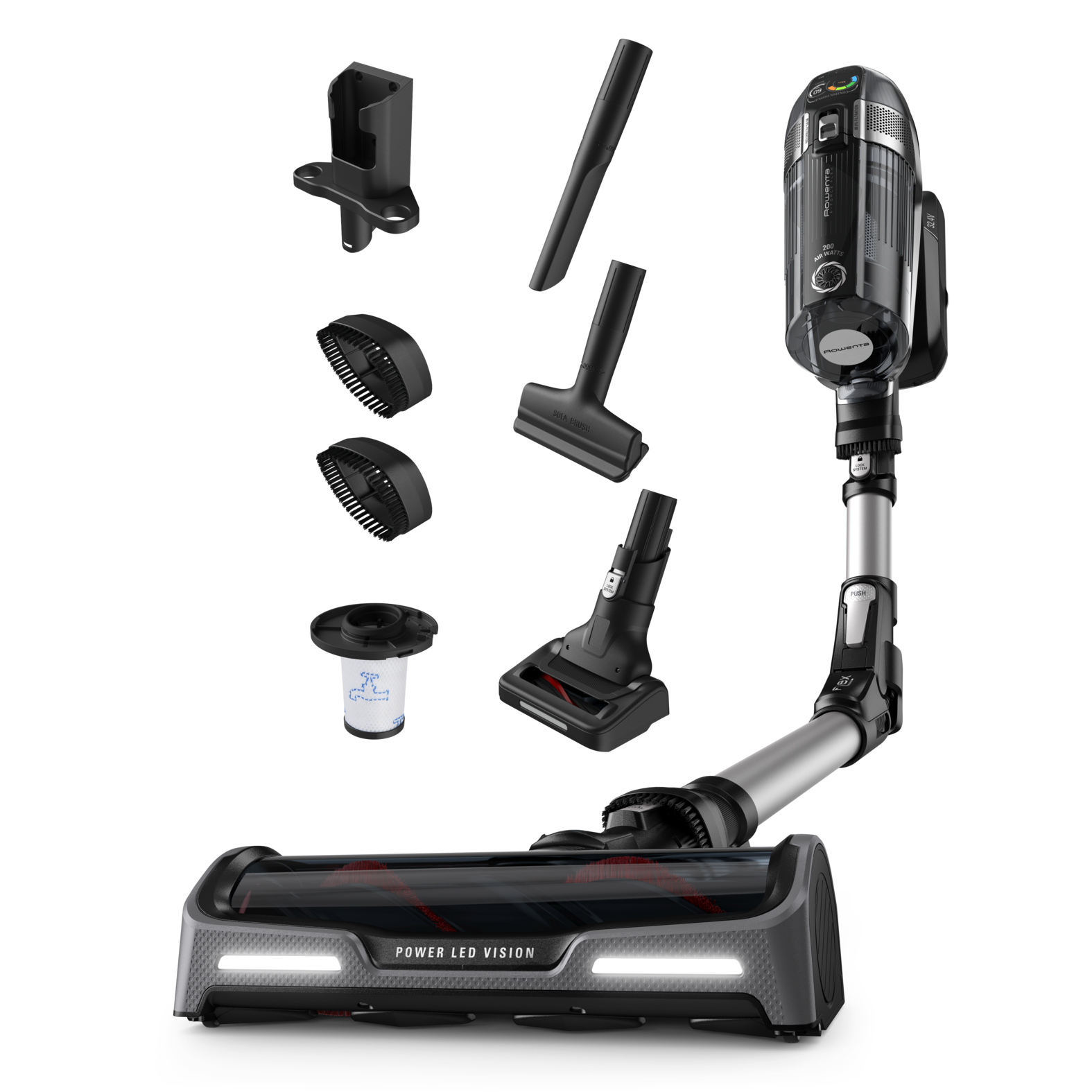 Rowenta X-Force Flex 14,60 Animal Care de Rowenta, Aspiradora sin cable, 200 airwatts, 0,9 L, Pantalla Smart Control, Sistema Flex, Animal Kit