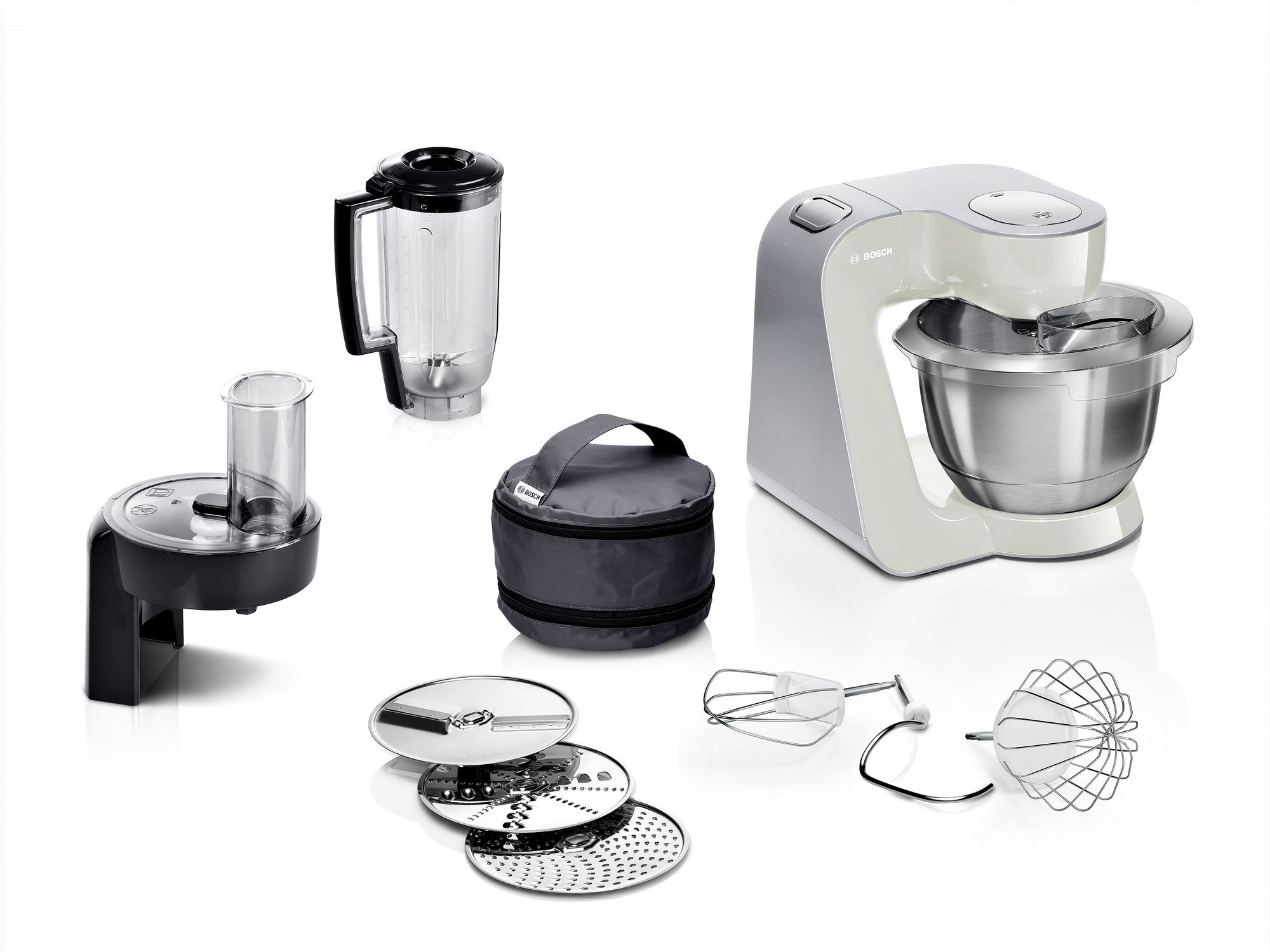 Bosch Serie 4 Robot de cocina MUM 5 1000 W Acero, Plateado MUM58L20
