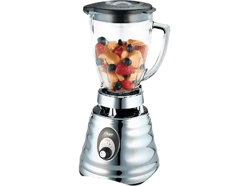 Batidora de vaso - Oster Clásica OBL245X, 600W, 3 Velocidades, Jarra vidrio, Acero