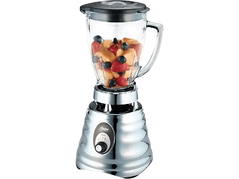 Batidora de vaso - Oster Clásica OBL245X, 600W, 3 Velocidades, Jarra vidrio, Acero