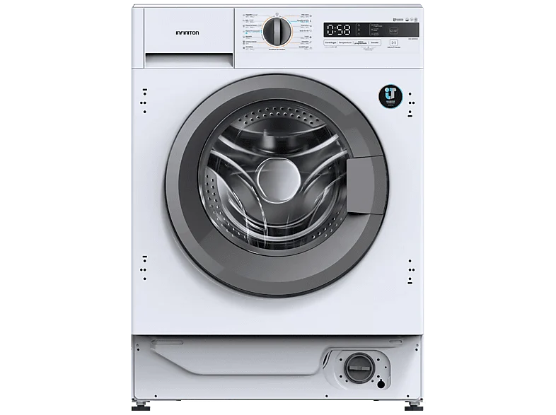 Lavadora secadora integrable - Infiniton WSD-BBG86WAD, 8 kg/6 kg, Inverter, 1400 rpm, Control Electrónico, Sin panelar