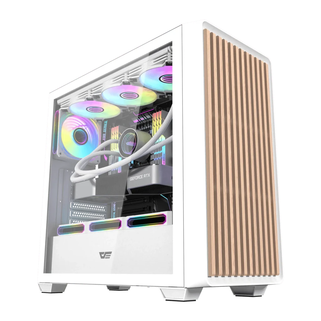 Caja PC Darkflash Cristal Templado ATX 4 Ventiladores ARGB Blanco DS900WD