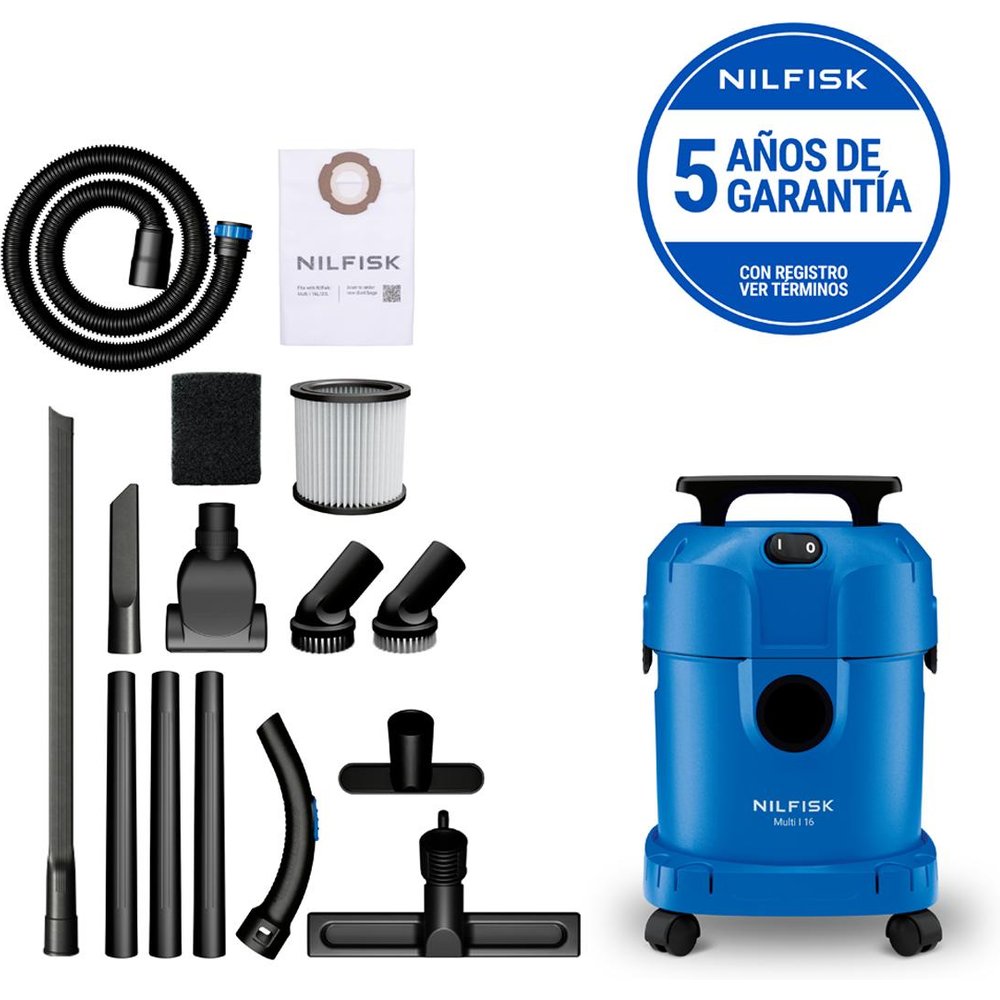NILFISK - Aspirador multiusos agua y polvo Nilfisk Multi I 16L Car Cleaner.