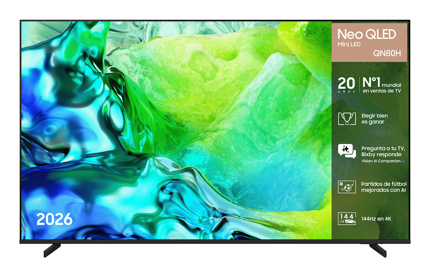 TV Neo QLED 65" - Samsung TQ65QN80HAUXXC, UHD 4K, NQ4 AI Gen2, Smart TV, Full AI, Wifi, Negro