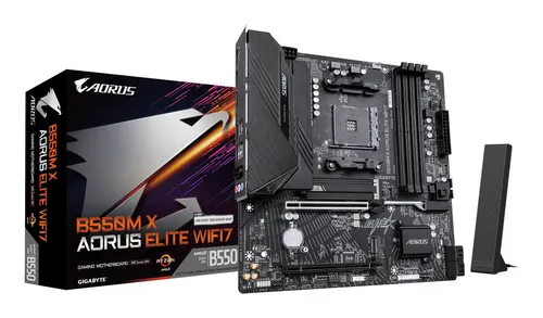 Placa base Gigabyte B550M X Aorus Elite WiFi 7 AMD B550 AM4 DDR4 Micro-ATX Negro