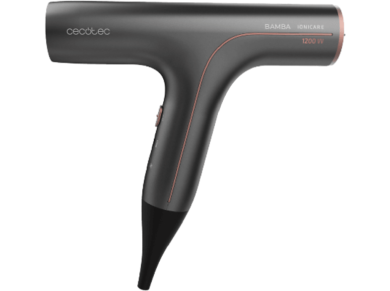 Secador - Cecotec 04244 IoniCare 6000 Rockstar Soft, 1200W, 5 Temperaturas, Golpe de Aire Frío, Negro