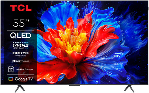 TV QLED 55" - TCL 55P8K, UHD 4K, AiPQ Pro, Smart TV, 144 Hz, Google Negro