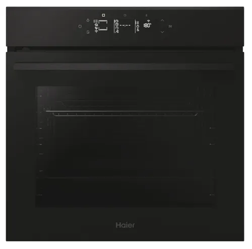 Horno - Haier ID Series 4 H6 ID46G3YTB, Multifunción, Pirolítico y por agua, 78 l, Guías telescópicas, 20 funciones, 60 cm, Negro