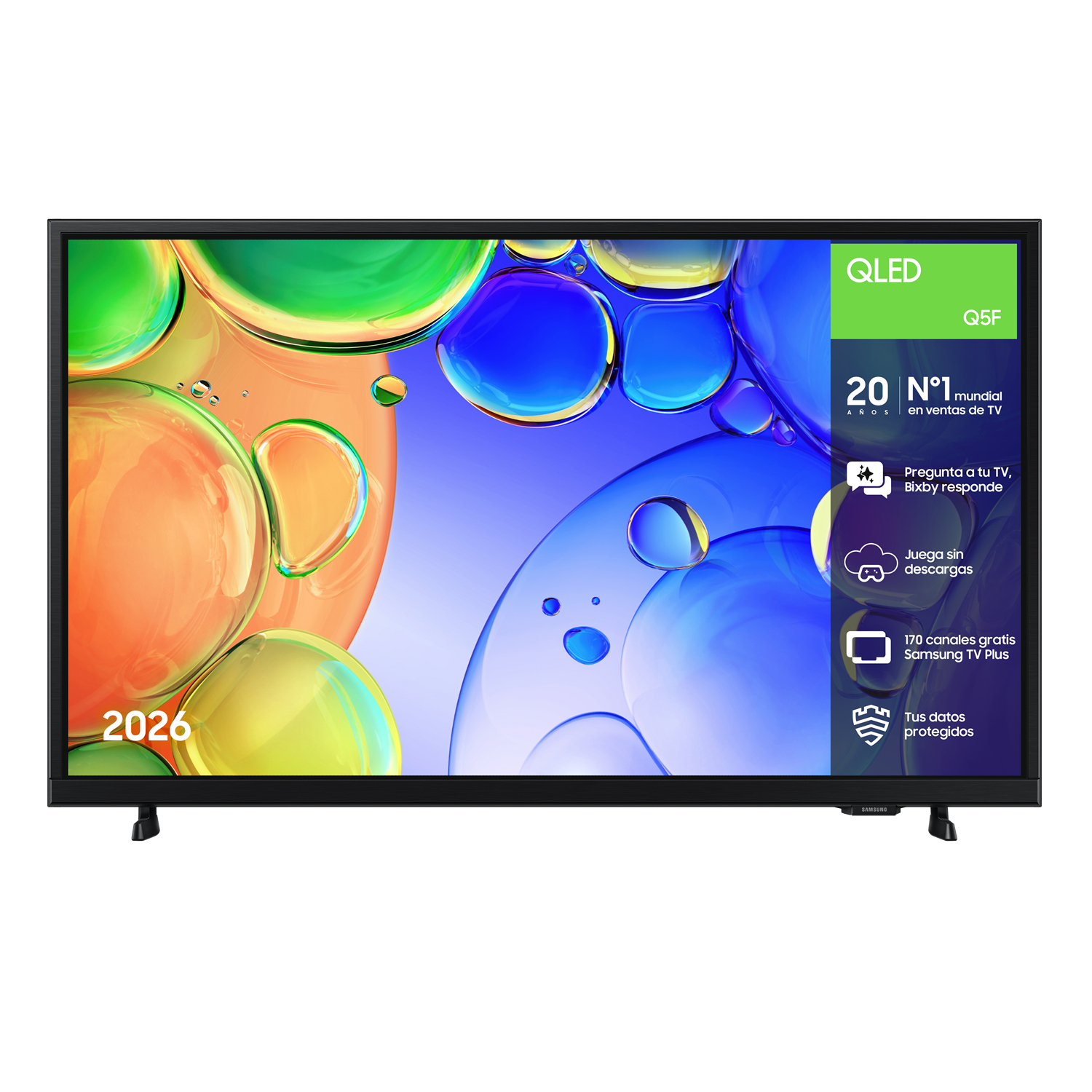 TV QLED 32" - Samsung TQ32Q5FAAUXSP, Full HD, Hyper Real, Smart TV, Negro